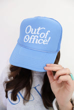 Load image into Gallery viewer, Out Of Office Baby Blue Trucker Hat
